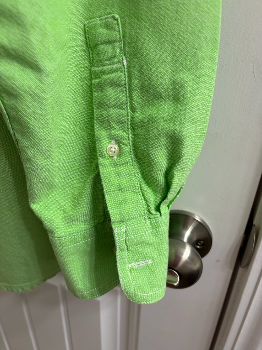 Chaps Men's Button-Down Shirt in Bright Green Sz XL Preppy Casual - Picture 6 of 8
